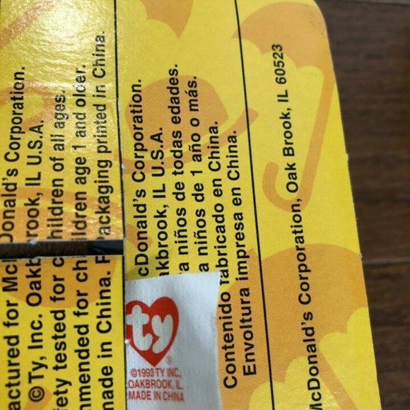 NIB '99 Britannia the Bear McDonalds Retired Ty Teenie Original Beanie Baby Rare - Picture 4 of 4